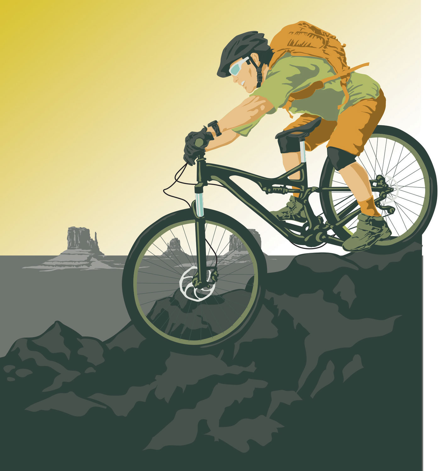 Mountain biking illustration