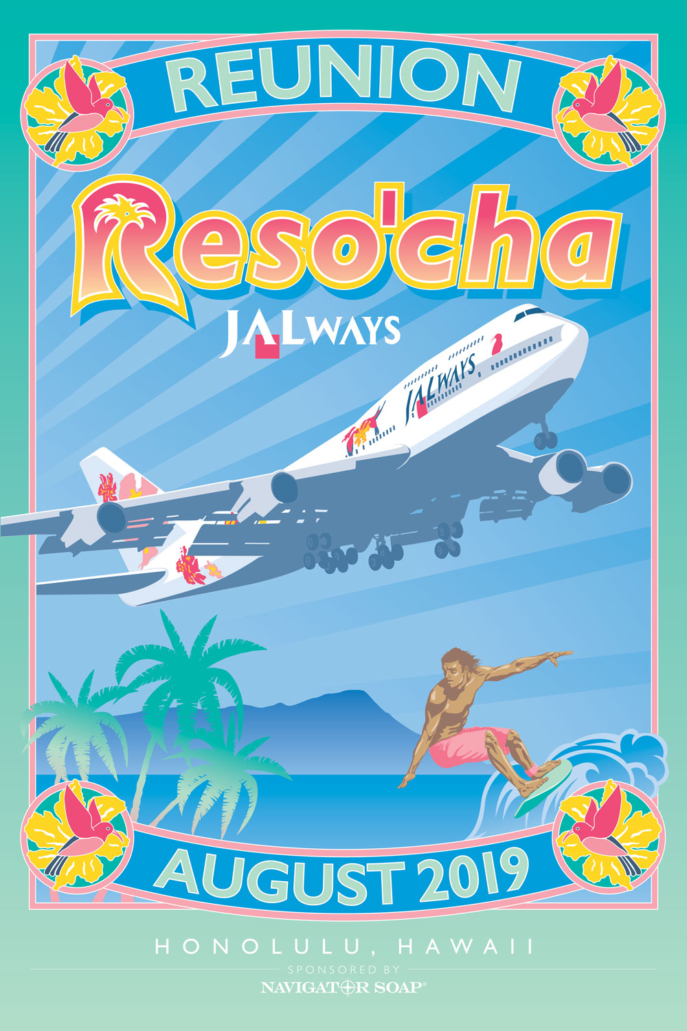 JAL ways Reso'cha Travel Poster