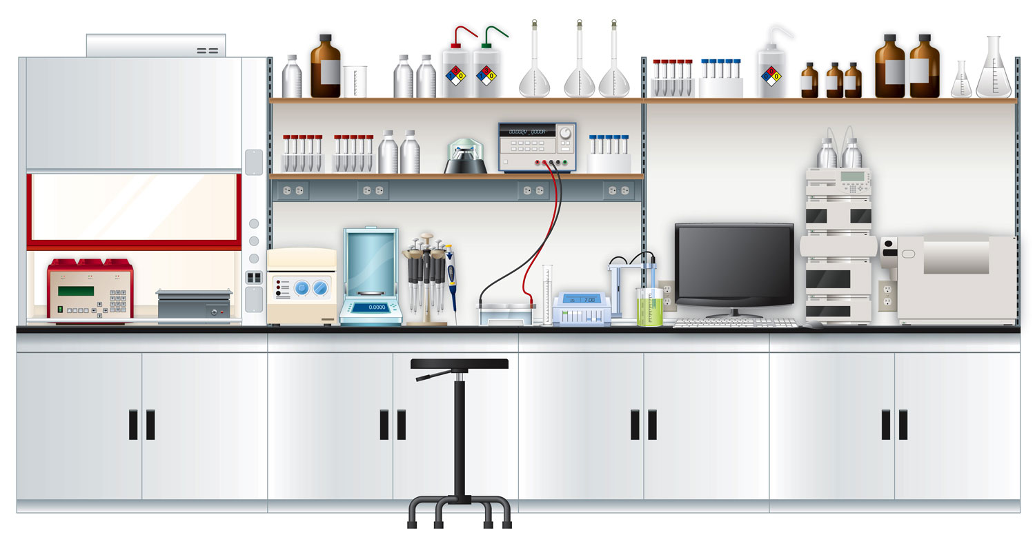 Laboratory workbench illustration