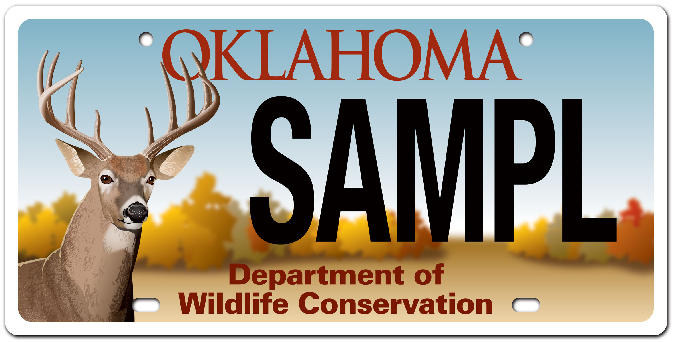 Oklahoma Wildlife whitetail buck license plate