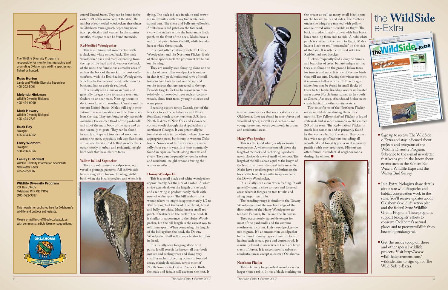 Oklahoma Department of Wildlife Conservation Wild Side newsletter